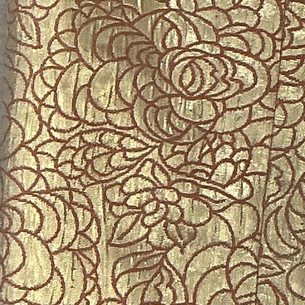 H&M Party Skirt Shimmering Gold Peach Patterned Floral Back Metal Zipper Size 12 - Picture 11 of 16
